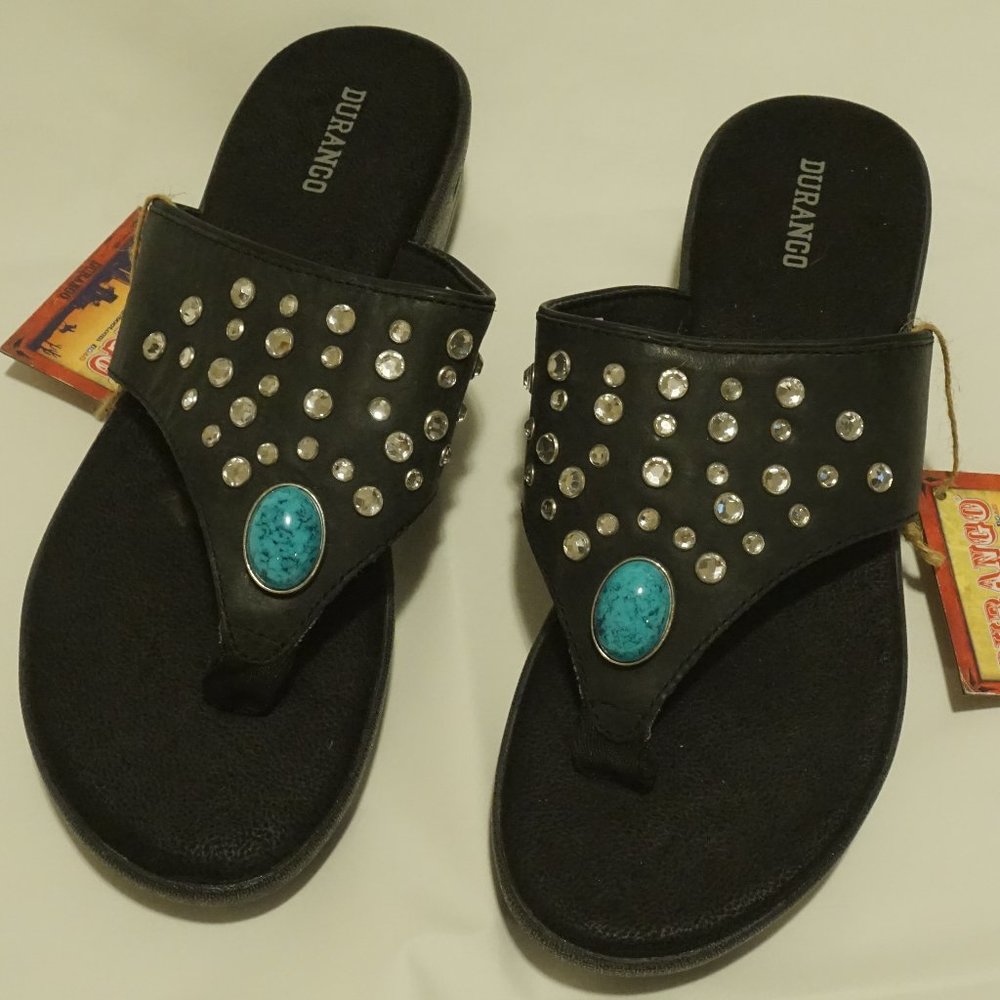 Durango Jeweled Thong Sandals Strappy Summer Slides Size 8 NWT